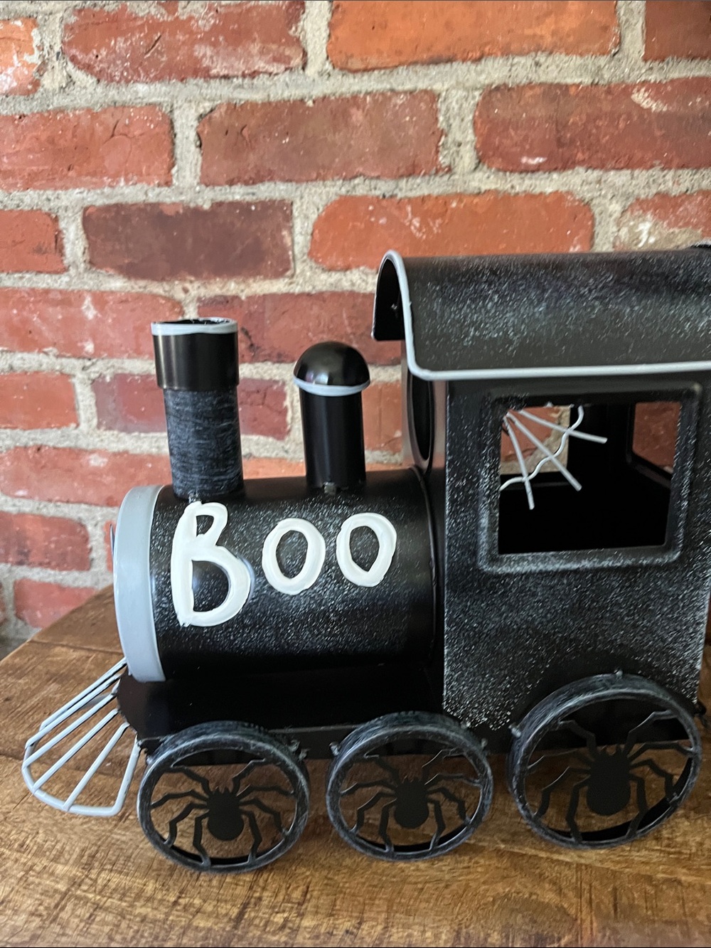 Martha Stewart Black "Boo" Halloween Train Candy Holder - Picture 2 of 16